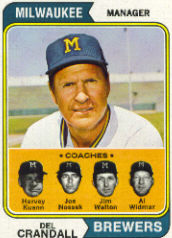 1974 Topps Baseball Cards      099      Del Crandall MG